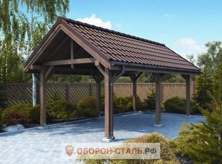 навес из металлочерепицы 7