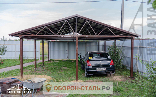 навес из металлочерепицы 8