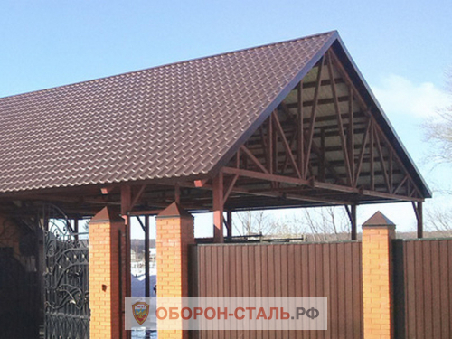 навес из металлочерепицы 13
