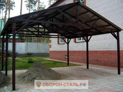 навес двускатный 8