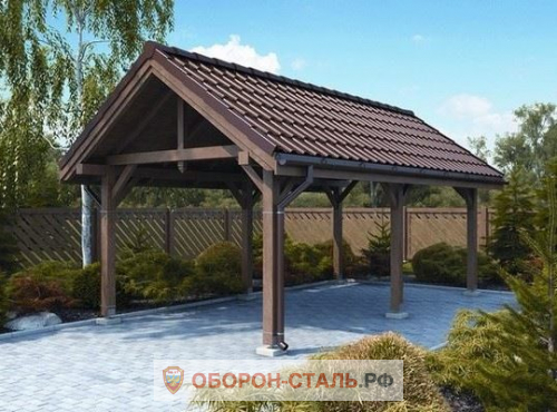 навес из металлочерепицы 7